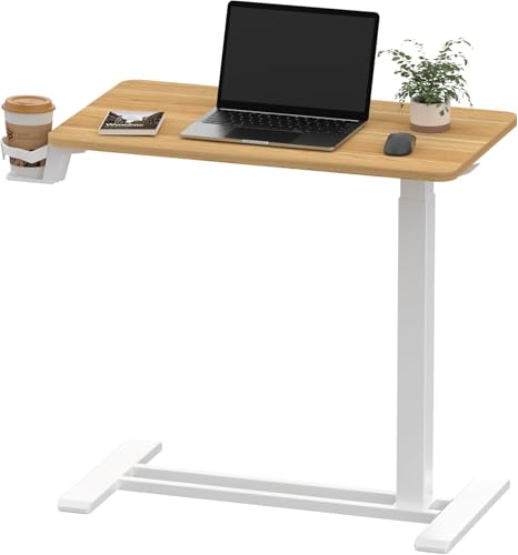 SANODESK 28''Mobile Standing Desk with Hidden Wheels,Pneumatic Laptop Desk