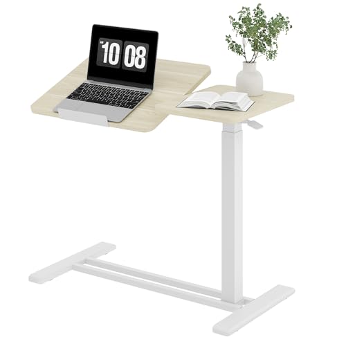 SANODESK 32''Overbed Table Gas Spring Lifting with Wheels&Tilting Desktop